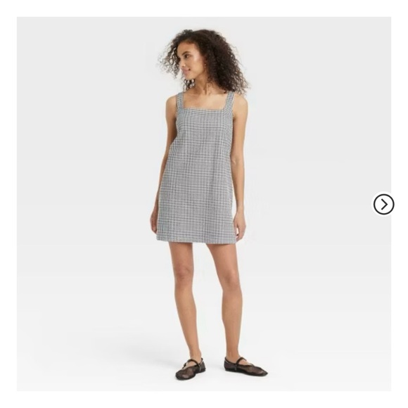Target A New Day Black Gingham Mini Shift Dress Small - Picture 1 of 10